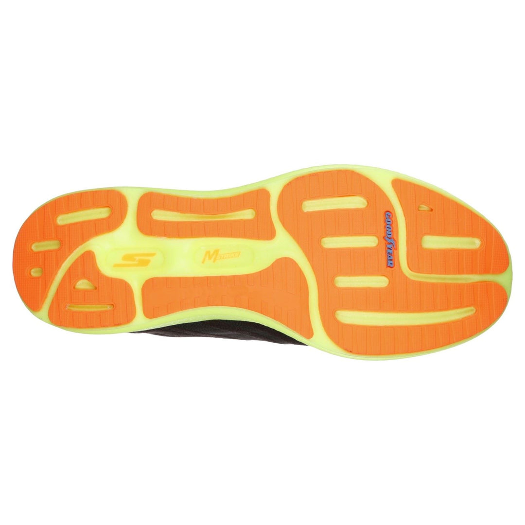 Women's Wide Fit Skechers 130001  Go Run Razor + Sports Trainers in Black/Yellow/Orange - Image 6