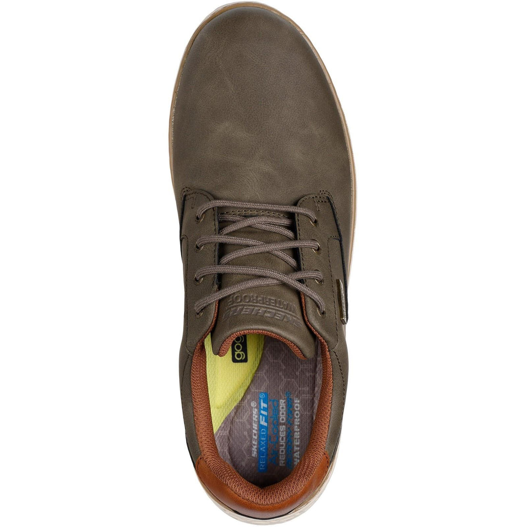 Men's Relaxed Fit Skechers 205234 Garlan Pryor Waterproof Trainers in Olive - Image 5