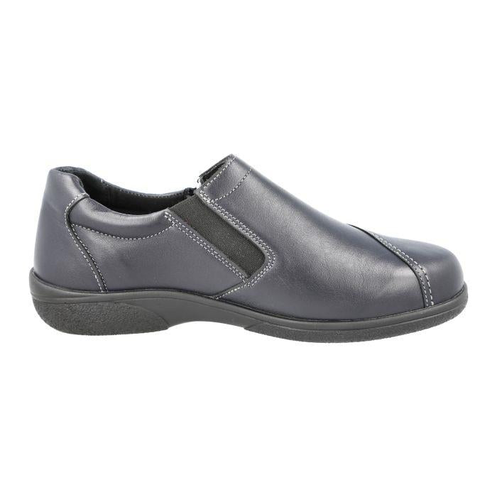 Women's Wide Fit DB Haven Shoes in Black Leather - Image 1