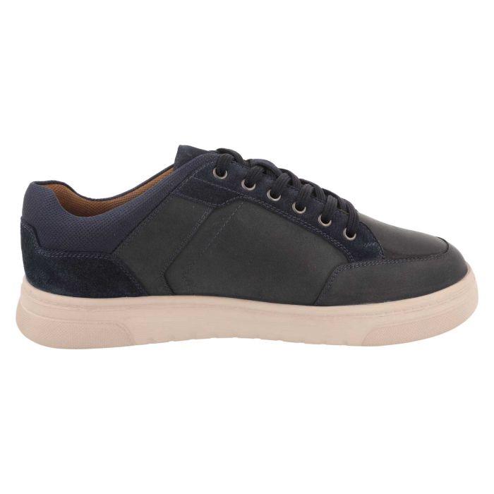 Men's Wide Fit DB Albie Shoes in Navy Leather / Navy Suede - Image 1