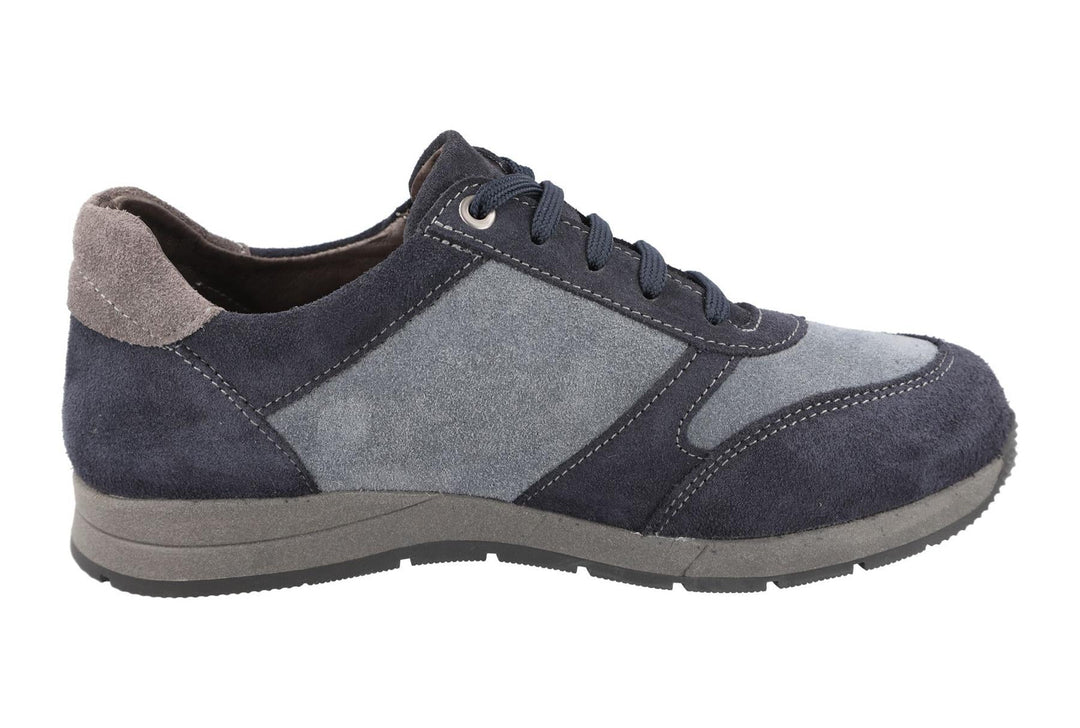 Women's Wide Fit DB Kingfisher Trainers in Blue Suede Multi - Image 4