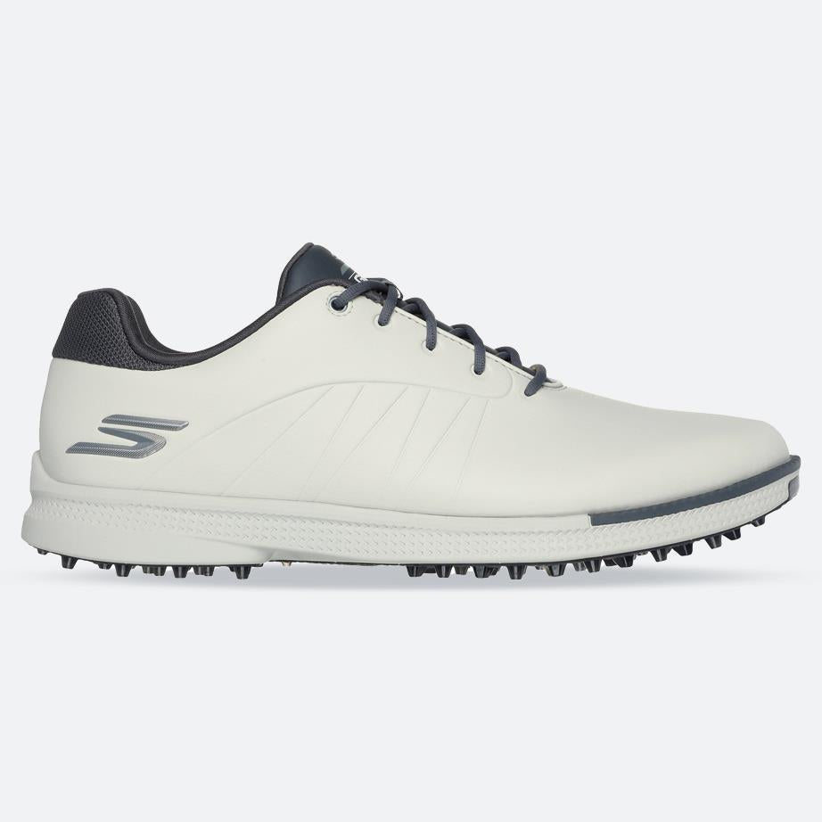 Men's Wide Fit Skechers 214099 Go Golf Tempo Trainers in Natural/Grey - Image 1