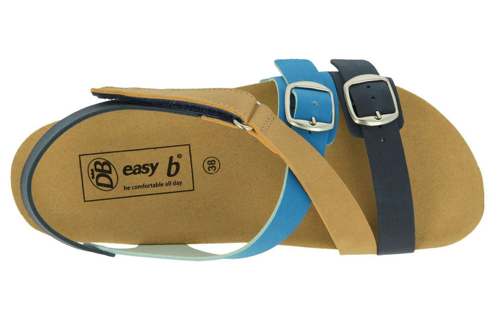 Womens Wide Fit DB Suki Sandals in Blue Multi Synthetic - Image 1