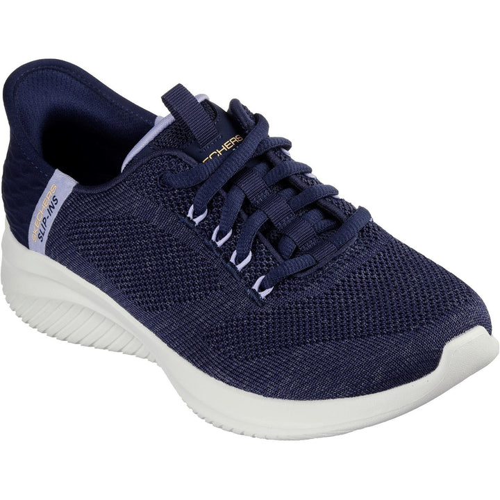 Women's Wide Fit Skechers 150178 Slip-ins Ultra Flex 3.0 Easy Step Trainers in Black/Pink - Image 1