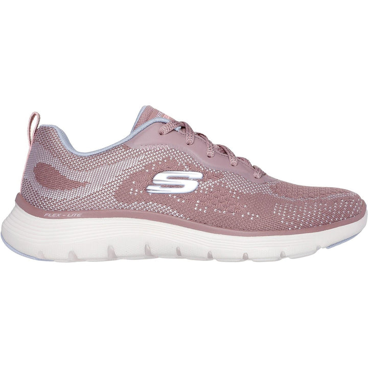 Women's Wide Fit Skechers 150210 Flex Appeal 5.0 Cruising Thru Trainers in Mauve/Light Blue - Image 1