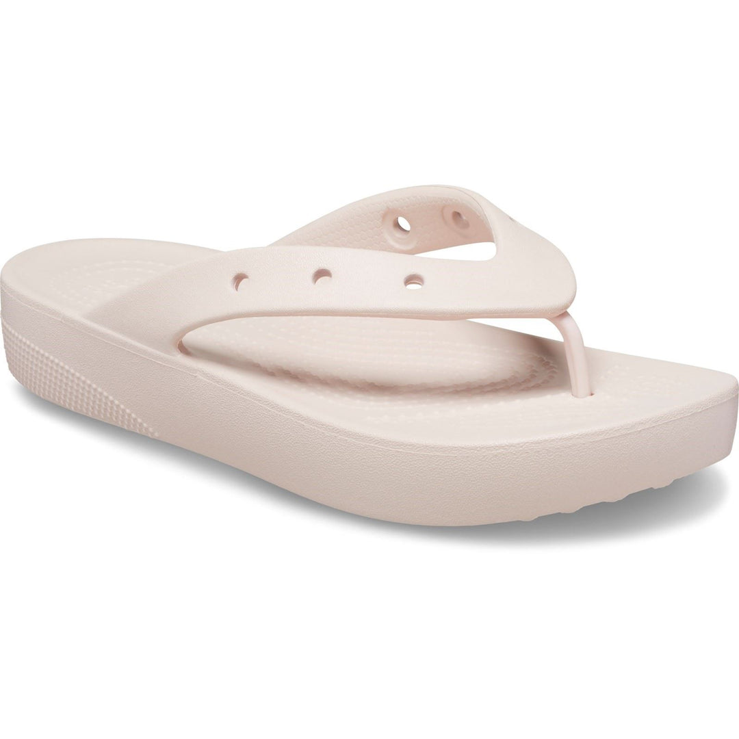 Women's Crocs 207714 Classic Platform Flip Flop in Bone - Image 27