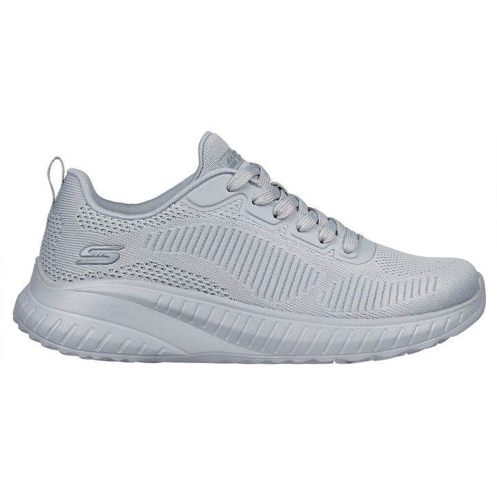 Women's Wide Fit Skechers Bobs Squad Chaos Face Off 117209 Vegan Trainers - Light Grey in Light Grey - Image 1