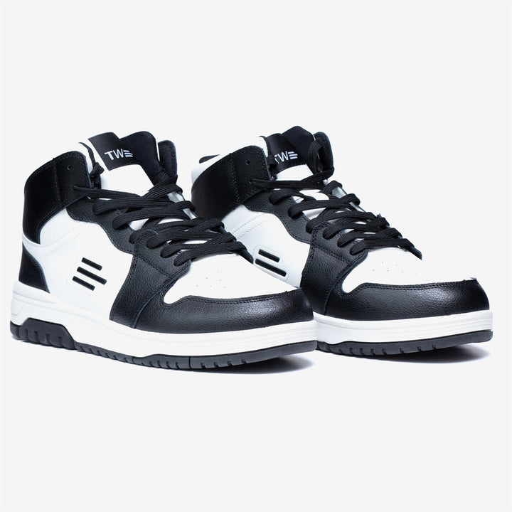 Men's Wide Fit Tredd Well Beckham Boots in White/Black - Image 1