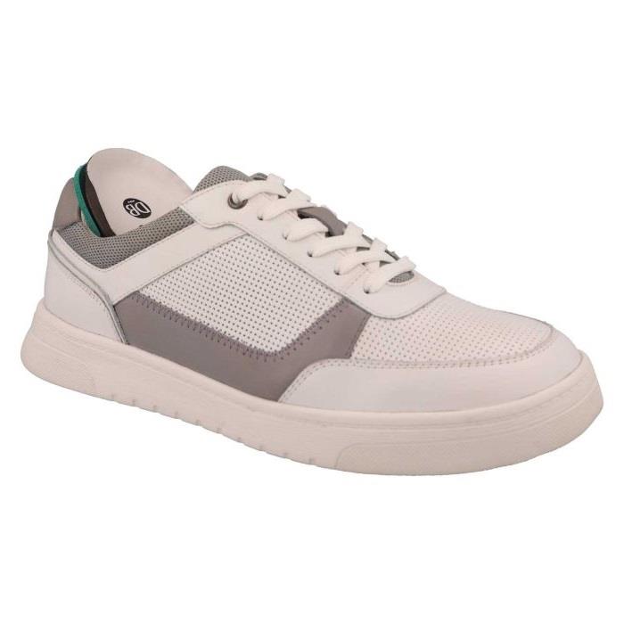 Men's Wide Fit DB Arlo Shoes in Navy / Light Tan Leather - Image 1