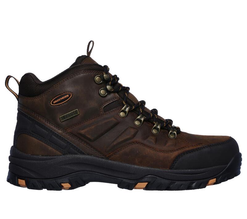 Men's Wide Fit Skechers 65529 Relaxed Fit Relment Traven Hiking Boots in Brown - Image 2