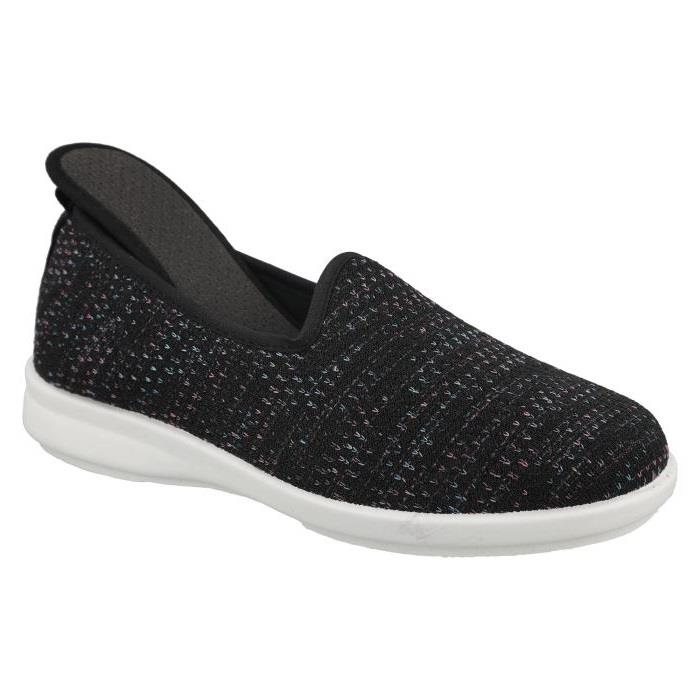 Women's Wide Fit DB Greta Canvas Shoes in Black - Image 1