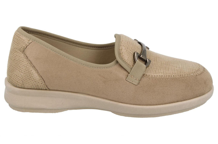 Womens Wide Fit DB Aster Vegan Shoes in Black Stretch - Image 1