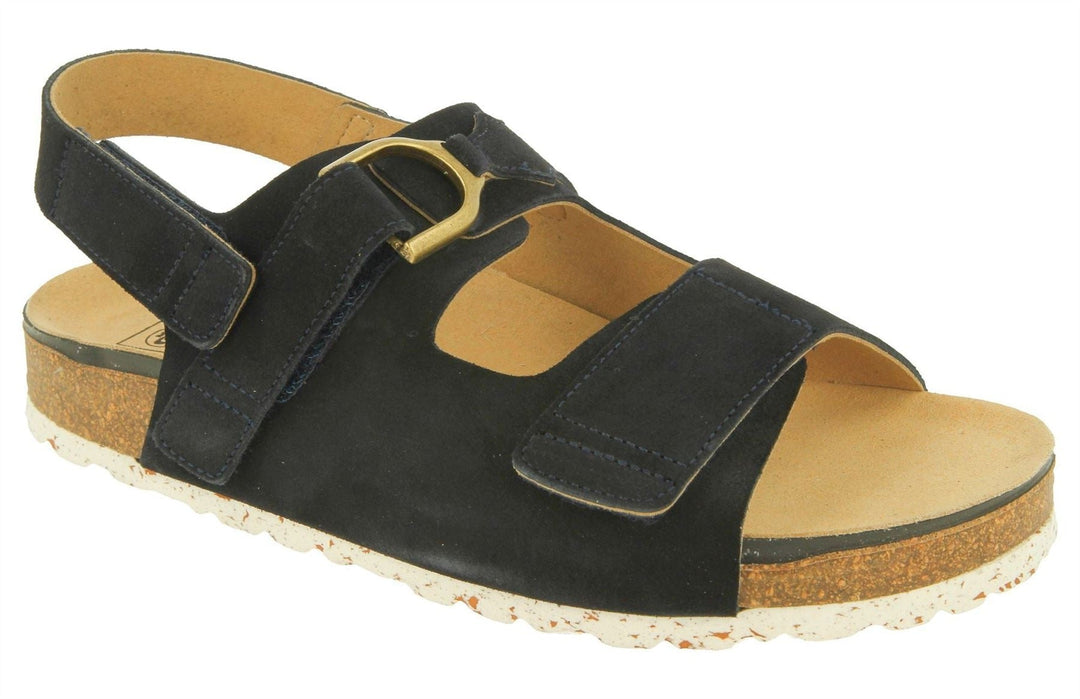 Womens Wide Fit DB Stacey Sandals in Dark Navy Suede - Image 3