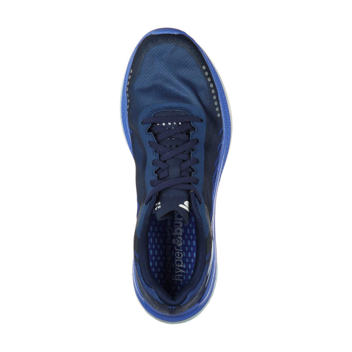 Women's Wide Fit Skechers 172004 Go Run Razor Excess Sports Trainer in Black/Blue - Image 1