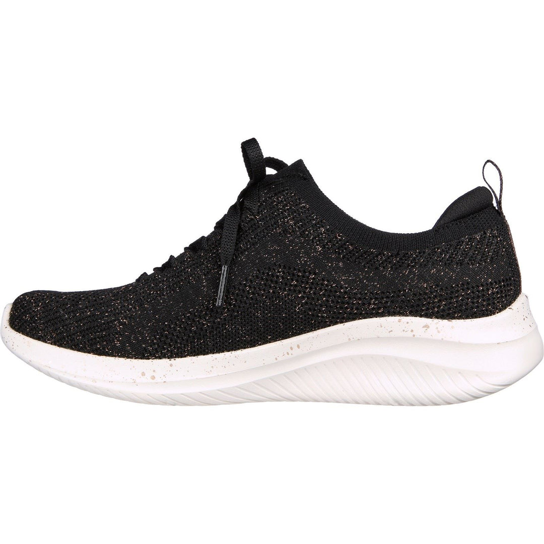 Women's Wide Fit Skechers 149865 Ultra Flex 3.0 Let's Dance Trainers - Black/Rose Gold in Black/Rose Gold - Image 4