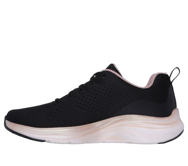 Women's Wide Fit Skechers 150025 Vapor Foam Midnight Glimmer Trainers in White/Silver - Image 4