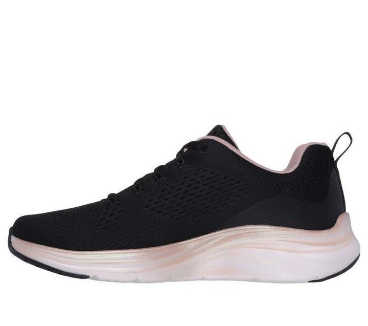 Women's Wide Fit Skechers 150025 Vapor Foam Midnight Glimmer Trainers in White/Silver - Image 1