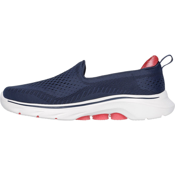 Women's Wide Fit Skechers 125208 Go Walk 7 Vina Shoes in Navy/Coral - Image 1