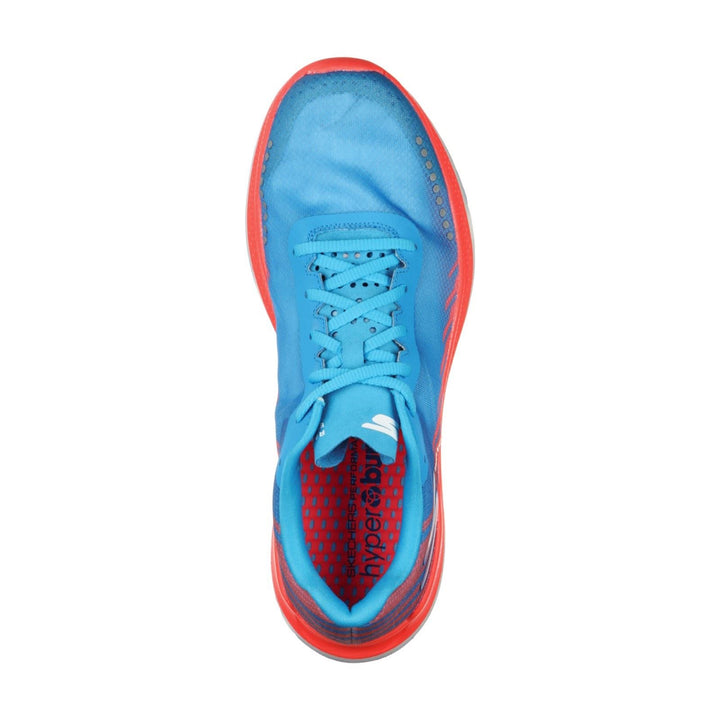 Women's Wide Fit Skechers 172004 Go Run Razor Excess Sports Trainers in Blue/Coral - Image 1