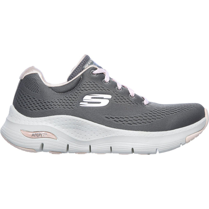 Women's Wide Fit Skechers 149057 Unny Outlook Sports Trainers - Grey/Pink in Grey/Pink - Image 1