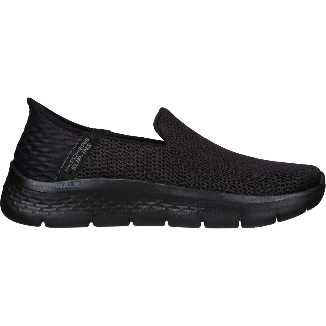 Women's Wide Fit Skechers 216496 Slip-ins Go Walk Flex Hands Up Trainers in Black - Image 2