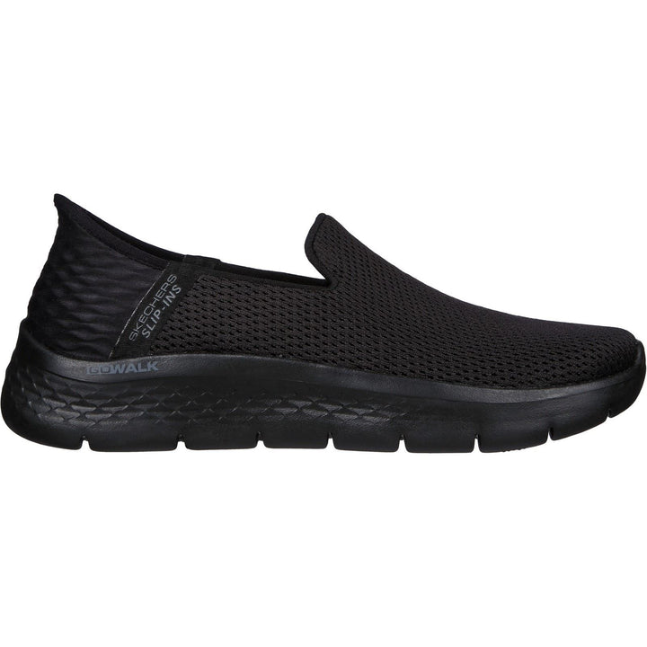 Women's Wide Fit Skechers 216496 Slip-ins Go Walk Flex Hands Up Trainers in Black - Image 1