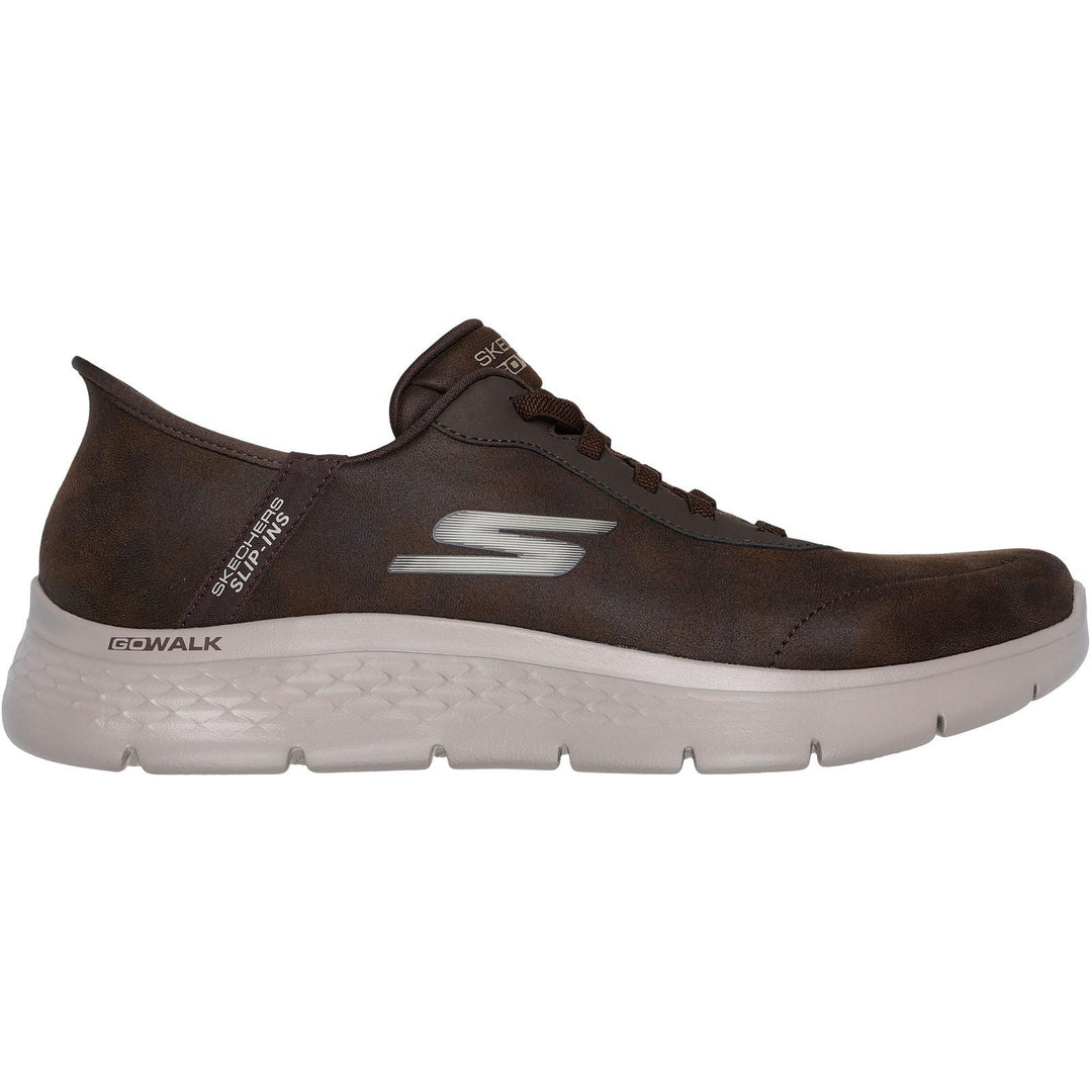 Men's Wide Fit Skechers 216326 Slip-ins Go Walk Flex Smooth Motion Trainers in Black - Image 7