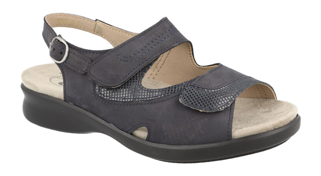 Womens Wide Fit DB Georgina Sandals in Black - Image 7
