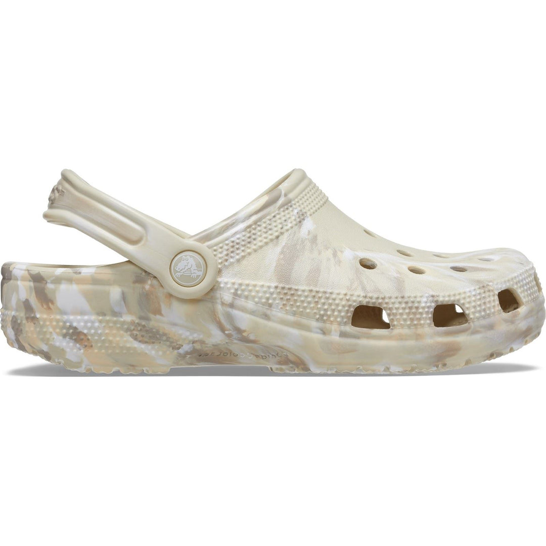 Women's Crocs 206867 Classic Marbled Clog Sandals in Bone/Multi - Image 2