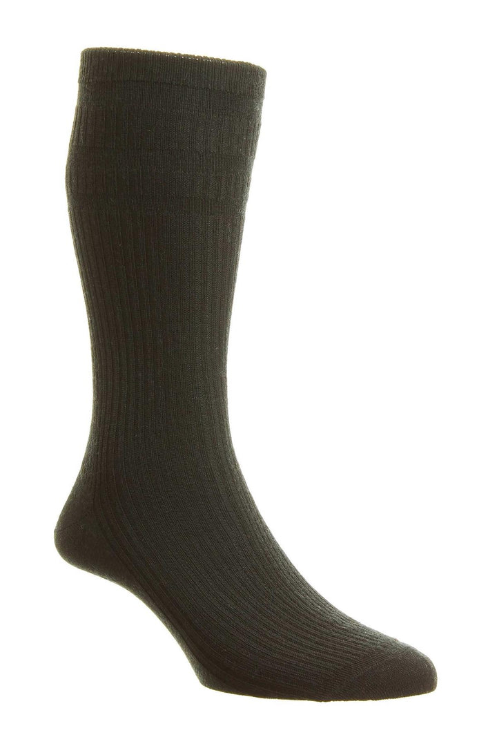 Mens HJ HALL Softop HJ190 Wool Socks in Black - Image 1
