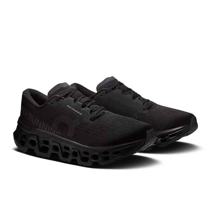 Mens Wide Fit On Cloudmonster 3 Trainers - Black in Black - Image 1
