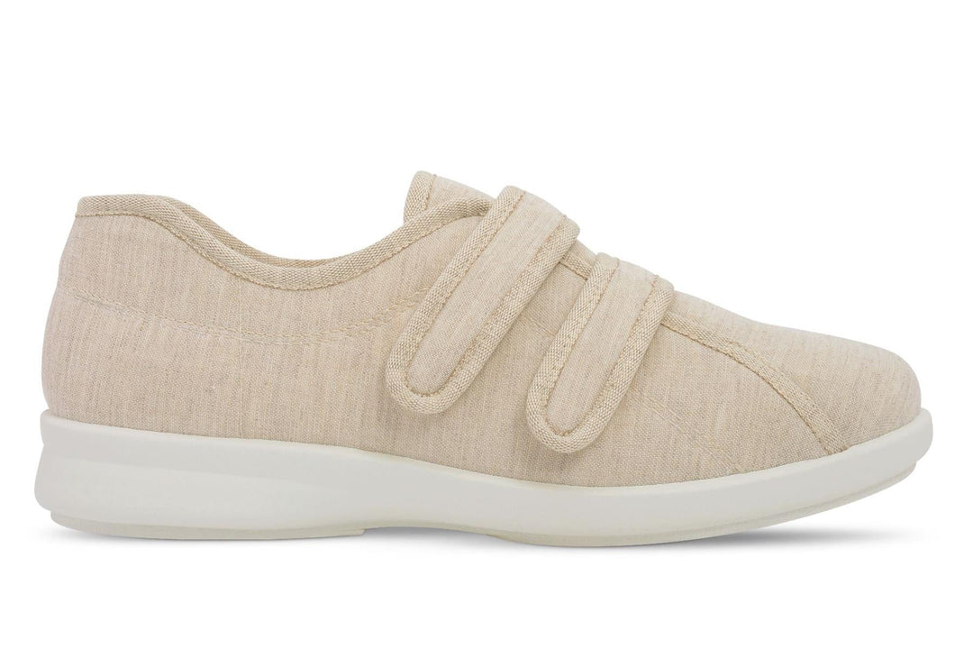 Womens Wide Fit DB Celene Canvas Shoes in Beige Canvas - Image 2
