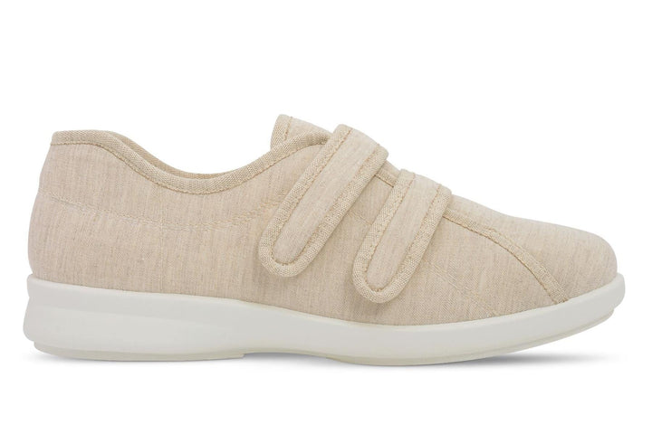 Womens Wide Fit DB Celene Canvas Shoes in Beige Canvas - Image 1