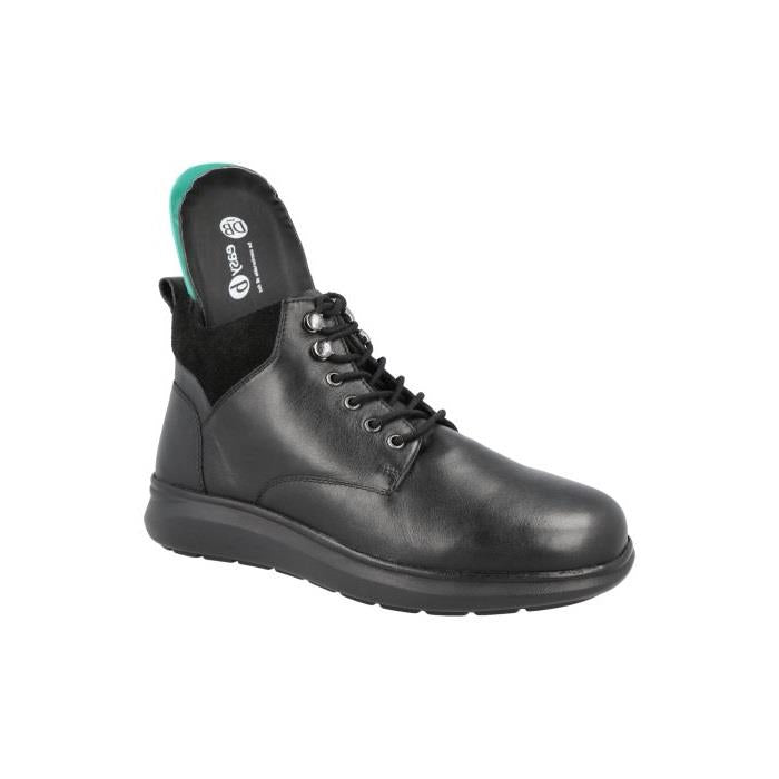 Men's Wide Fit DB Ronnie Boots in Black Lea / Suede - Image 5