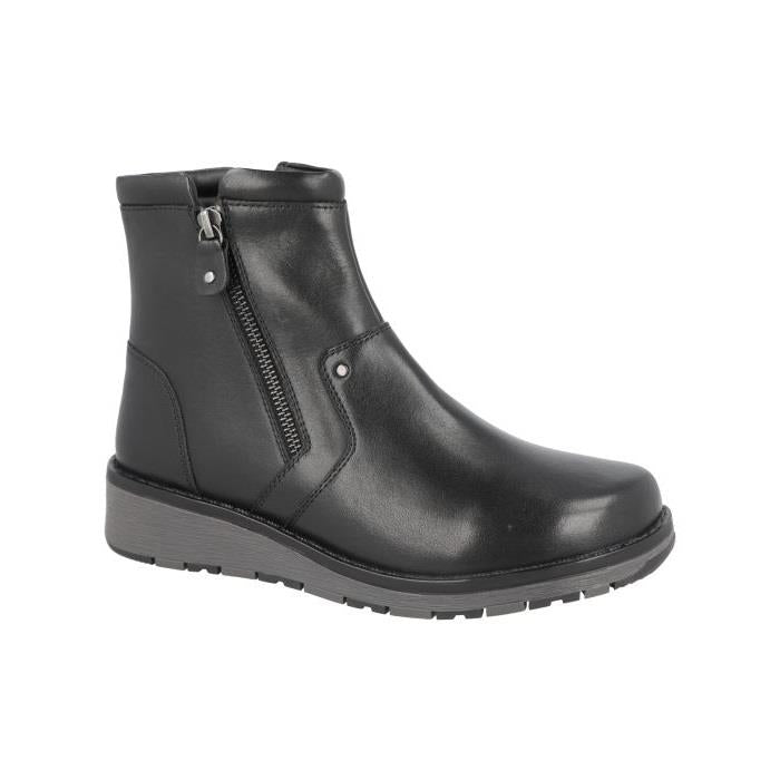 Women's Wide Fit DB Spalding Boots in Black Leather - Image 4
