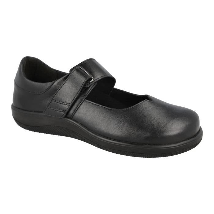 Women's Wide Fit DB Vista Shoes in Black Leather - Image 1