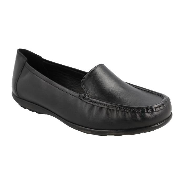 Women's Wide Fit DB Partridge Loafer Shoes in Black Leather - Image 3