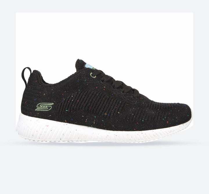 Women's Wide Fit Skechers 117282 Bobs Squad Reclaim Life Trainers - Black in Black - Image 1