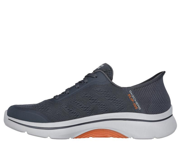 Men's Wide Fit Skechers 216602WW Slip-ins Arch Fit 2.0 Simplicity Trainers - EXCLUSIVE in Charcoal/Orange - Image 1