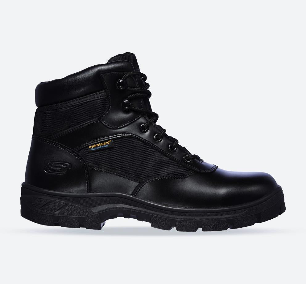 Men's Wide Fit Skechers 77526EC Wascana Benen Lace Waterproof Boots in Black - Image 1
