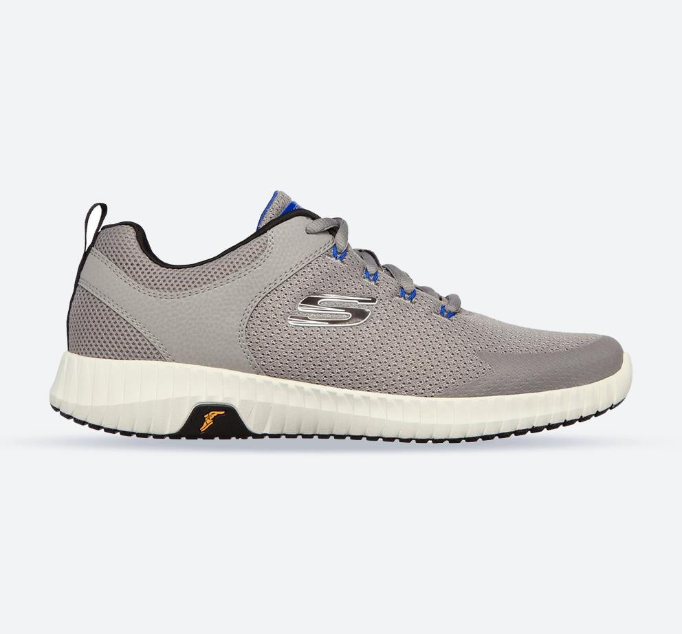 Men's Wide Fit Skechers 232212 Elite Flex Prime Take Over Sports Trainers in Light Grey/Black - Image 1