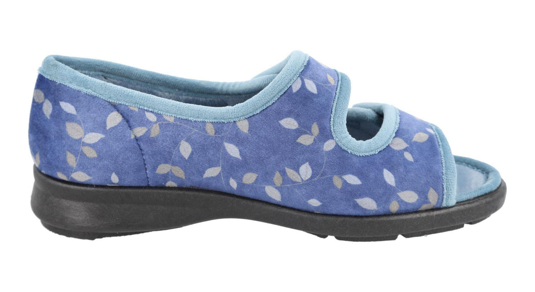 Women's Wide Fit DB Summer Slippers in Blue - Image 4