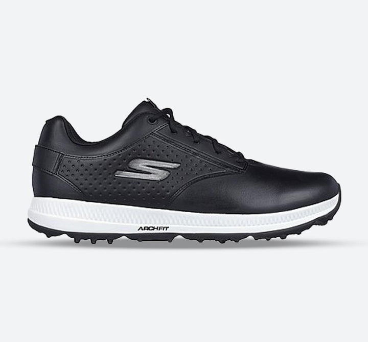 Men's Wide Fit Skechers 214043 Go Golf Elite 5 Legend Golf Waterproof Trainers in Black/White - Image 1