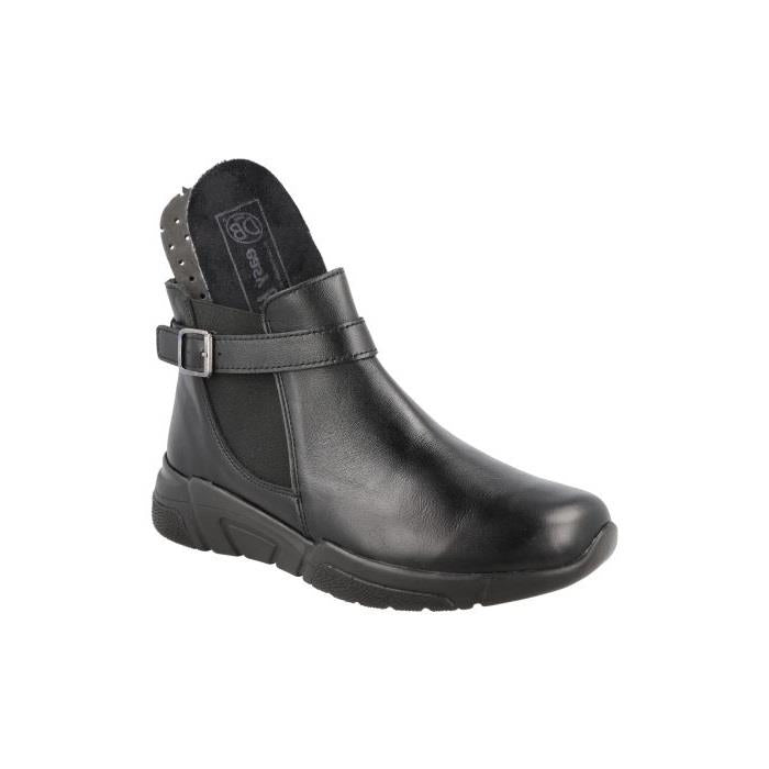 Women's Wide Fit DB Lakewood Boots in Black Leather - Image 1