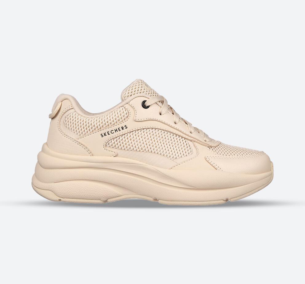 Women's Wide Fit Skechers 177402 Street Twisterz Lighten Up Trainers - Sand in Sand - Image 1