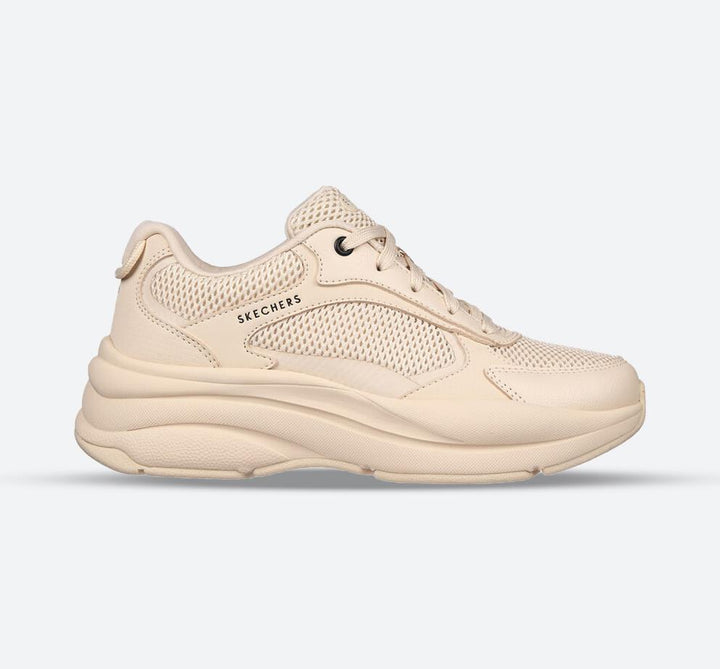 Women's Wide Fit Skechers 177402 Street Twisterz Lighten Up Trainers - Sand in Sand - Image 1