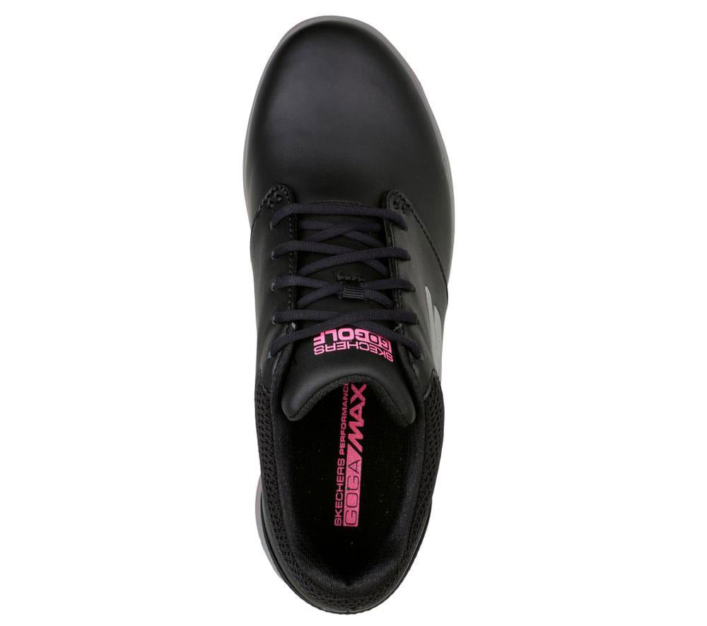 Women's Wide Fit Skechers 123050 Go Golf Jasmine Leader Golf Trainers in Black/Pink - Image 5