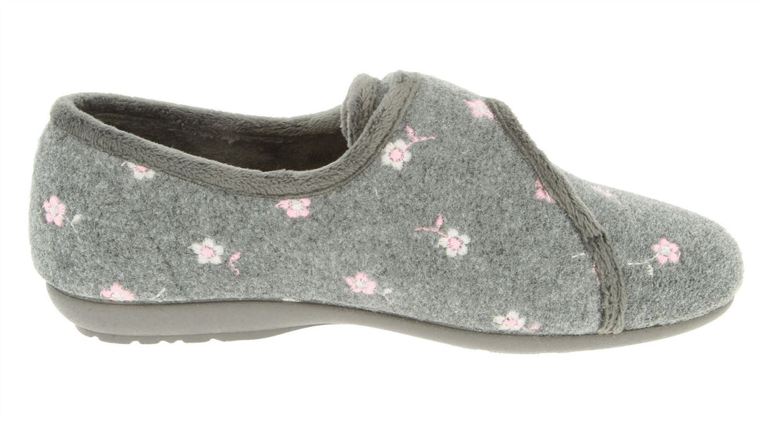 Womens Wide Fit DB Savannah Slippers in Navy - Image 8
