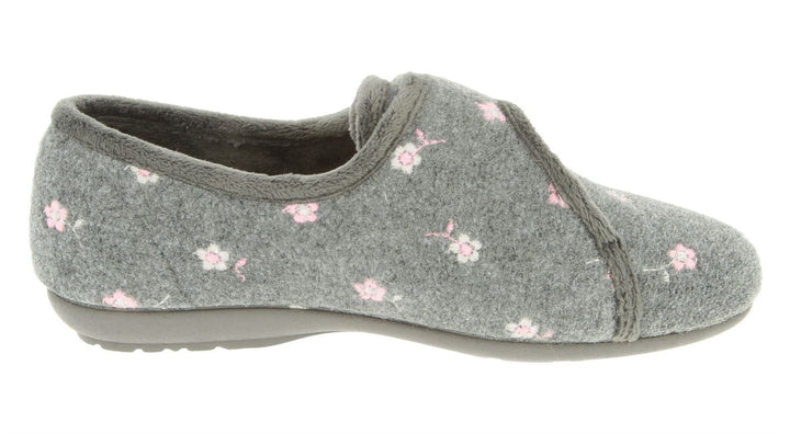 Womens Wide Fit DB Savannah Slippers in Navy - Image 1