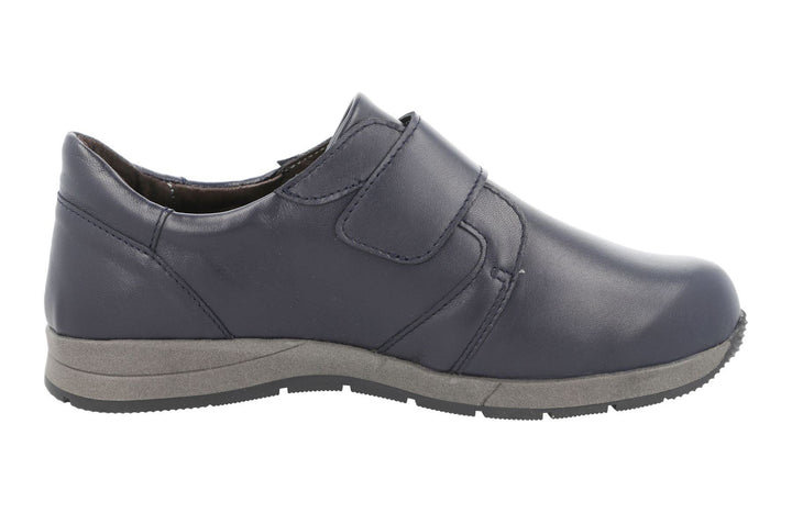 Women's Wide Fit DB Rail Shoes in Black Stretch Leather - Image 1
